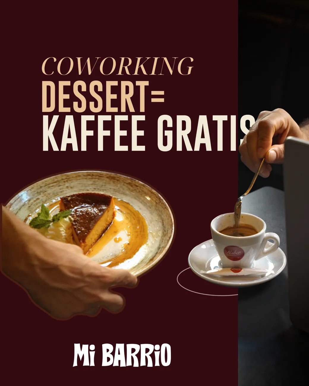 Post design for a coworking offer at the restaurant