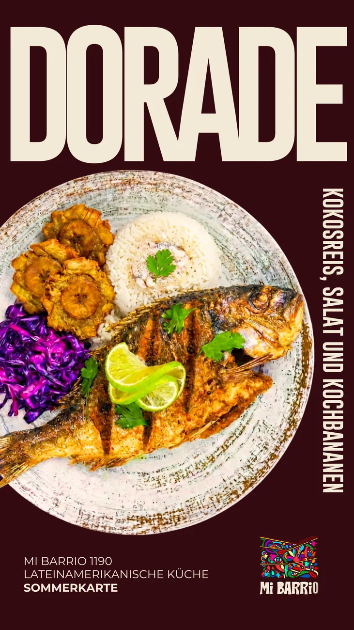 Story design for the summer menu: sea bream