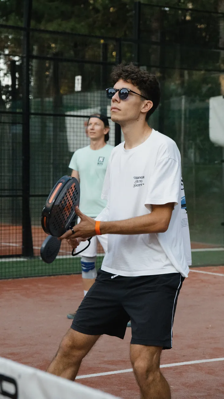Padel player on the court