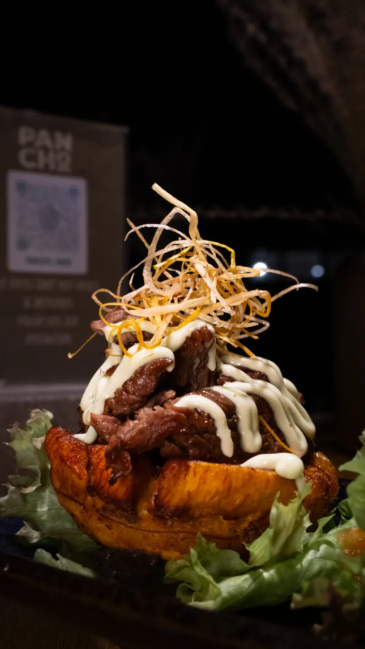 Plated dish with a crispy topping