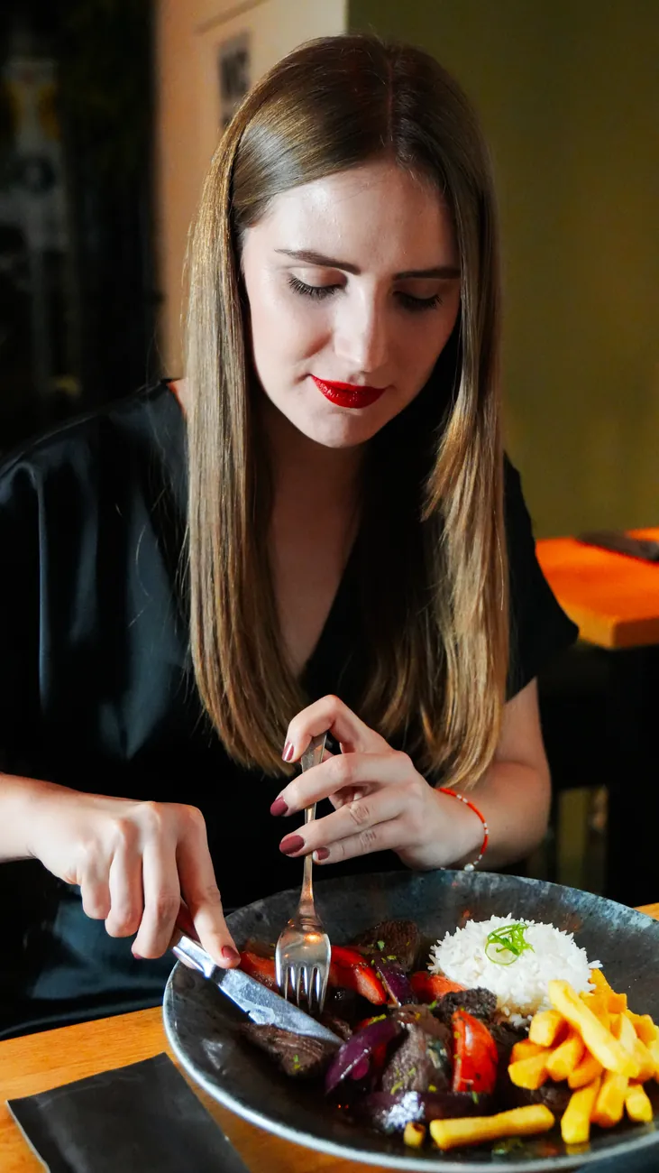 Guest eating at the restaurant